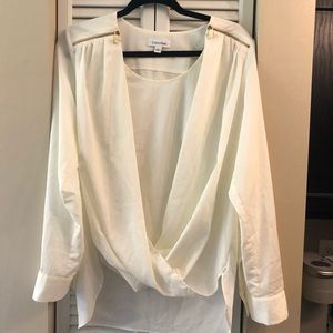 White and Gold Calvin Klein Blouse